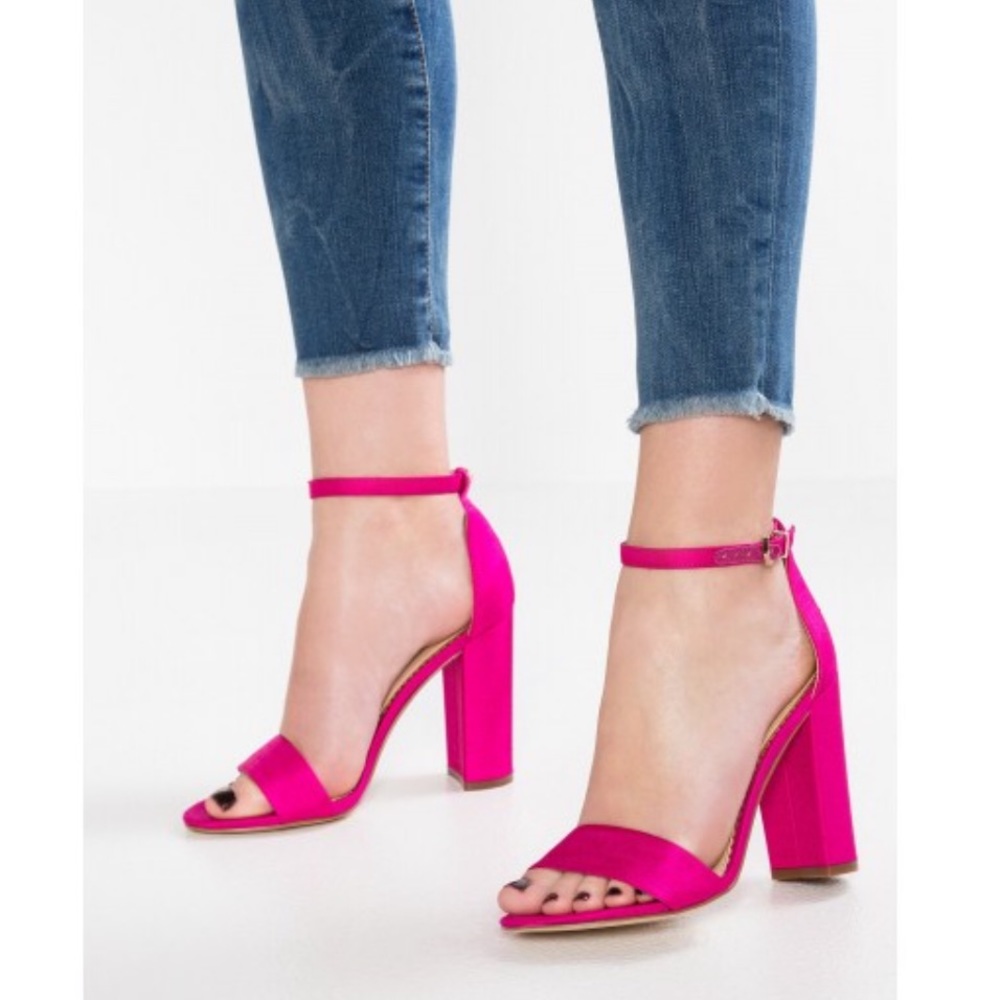 SAM EDELMAN Deep Pink Fuchsia Yaro Silk Heel *LIKE NEW* Excellent condition!